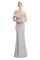 Formal Dresses Long Fitted Formal Beaded Evening Dress Dove Grey