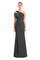Formal Dresses Long Fitted Formal Beaded Evening Dress Hematite