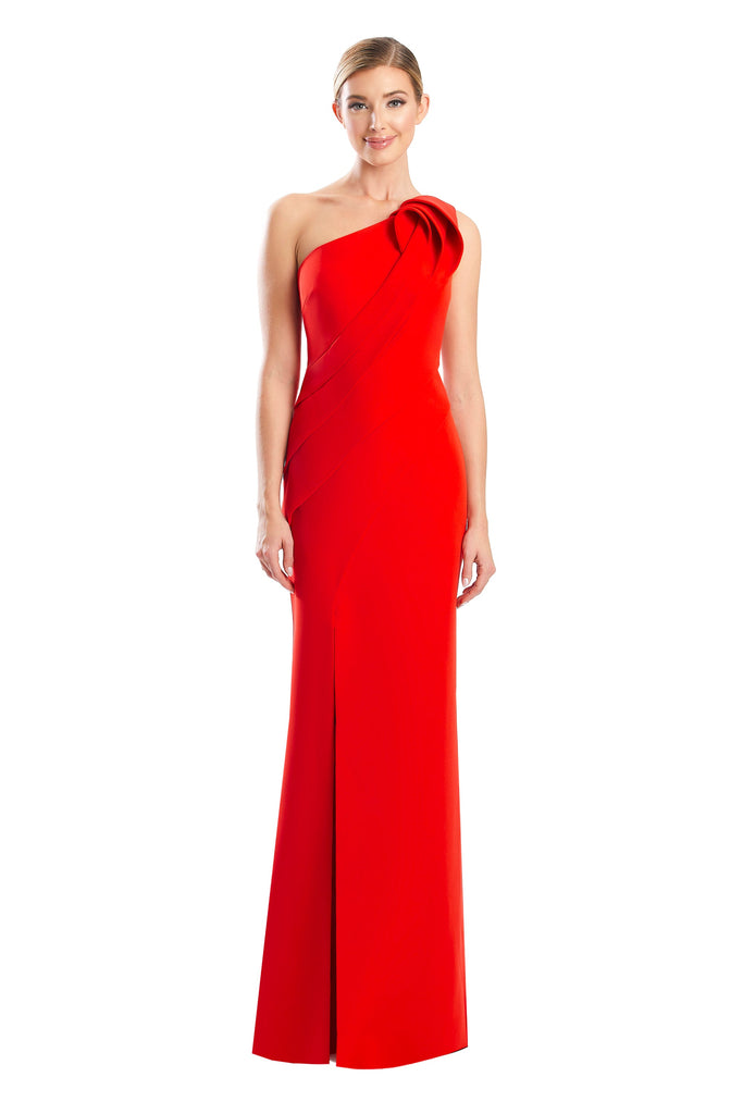 Formal Dresses Pleated Long Formal Fitted Slit Evening Dress Apple Red
