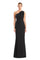 Formal Dresses Pleated Long Formal Fitted Slit Evening Dress Black