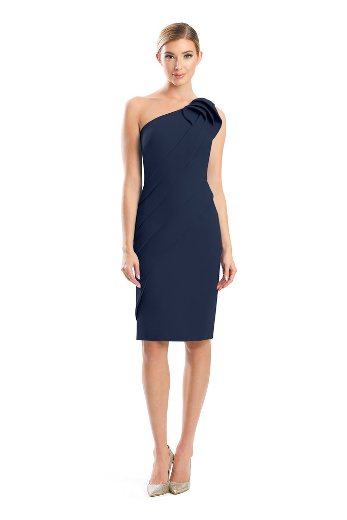 Cocktail Dresses Fitted Homecoming Knee Length Cocktail Dress Navy