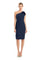 Cocktail Dresses Fitted Homecoming Knee Length Cocktail Dress Navy