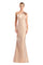Formal Dresses Pleated Long Mermaid Formal Evening Dress Rose Gold