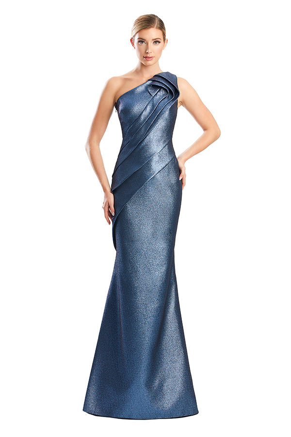 Alexander by Daymor 1790S23 Pleated Long Mermaid Formal Evening Dress