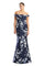 Formal Dresses Long Fitted Formal Floral Print Evening Dress Navy/Multi