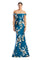 Formal Dresses Long Fitted Formal Floral Print Evening Dress Teal/Multi