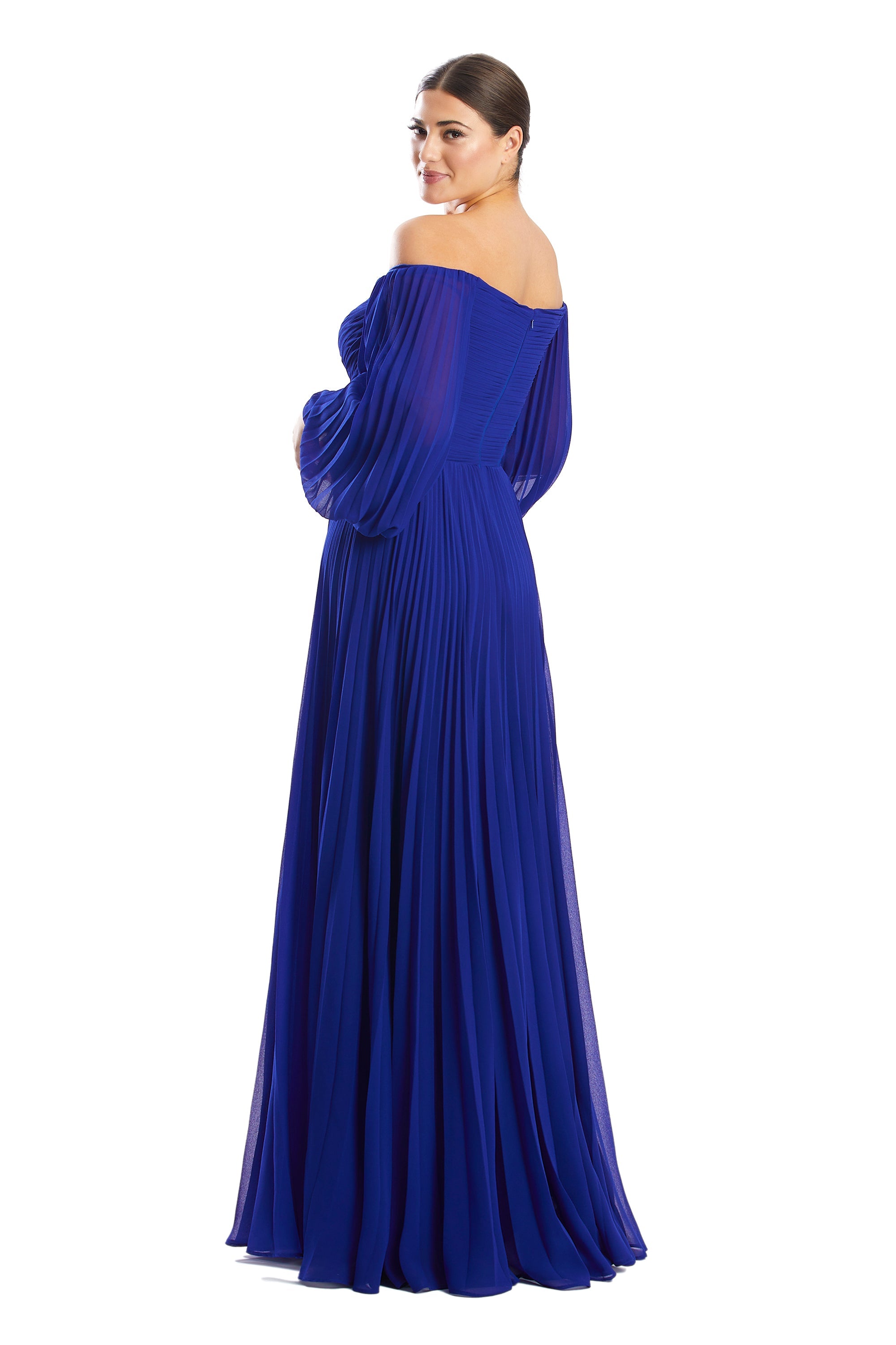 Formal Dresses Pleated Long Formal A Line Evening Dress Sapphire