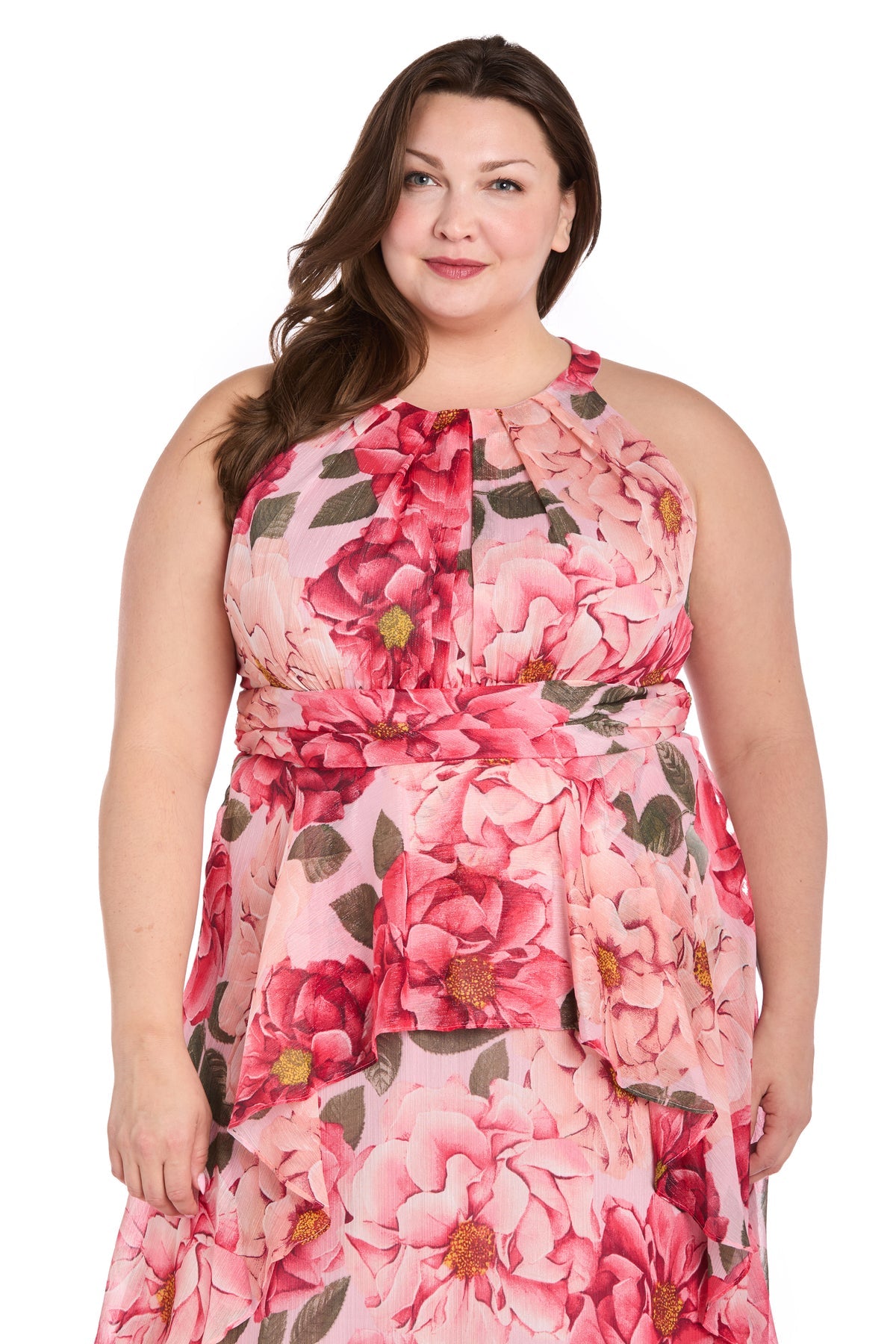 R&M Richards 1798W Long Formal Printed Floral Plus Size Dress