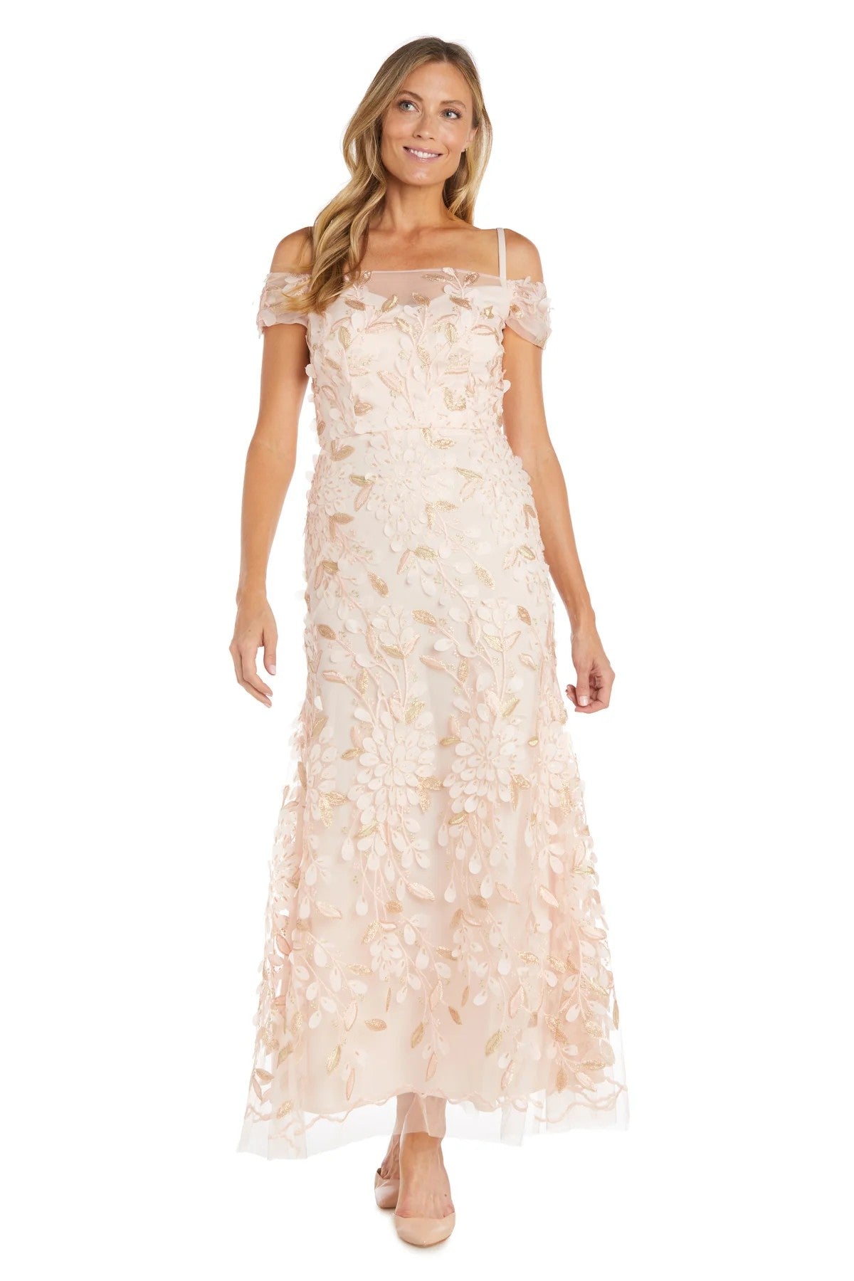 Formal Dresses Long Formal 3D Floral Evening Dress Blush