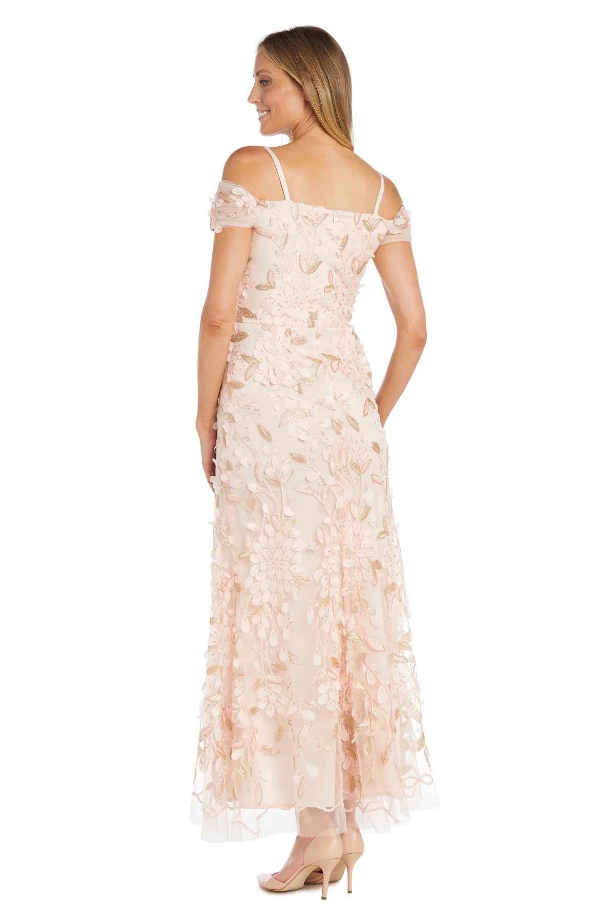 R&M Richards 1799 Long Formal 3D Floral Evening Dress