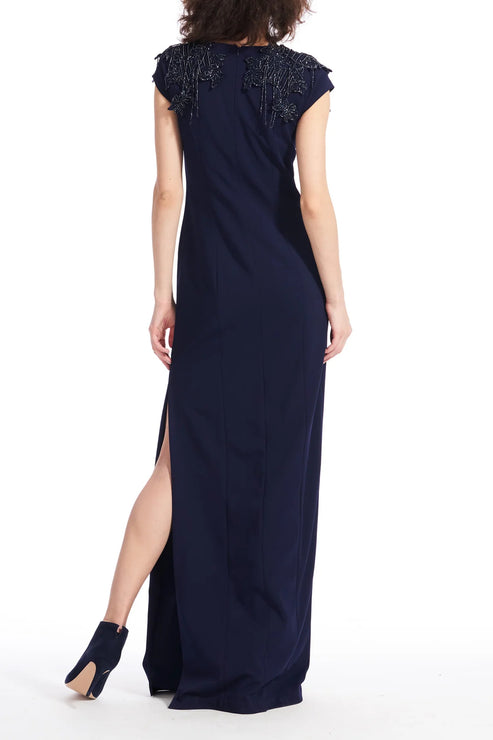 Emily Shalant 17D 0028 Long Formal Beaded Fringe Evening Dress