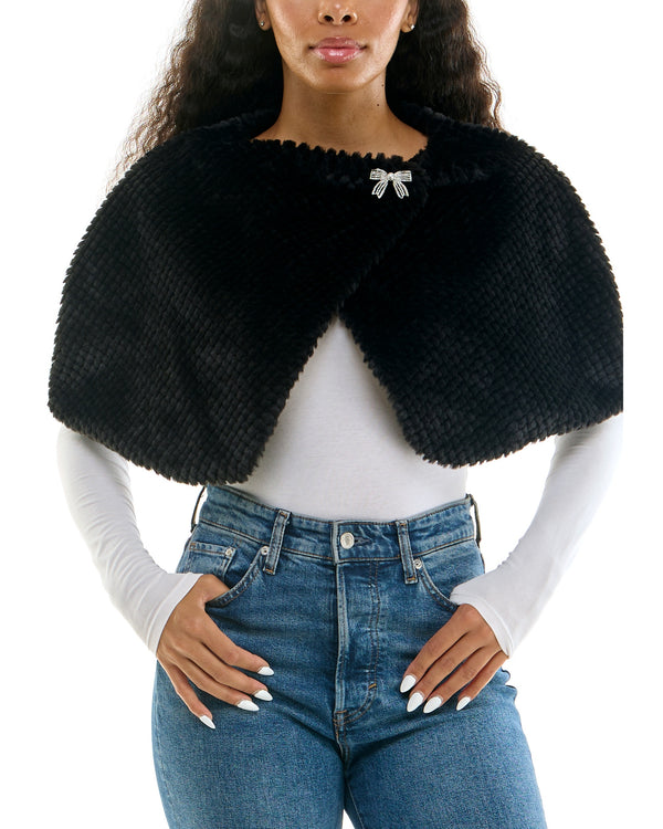 Wrap Over Fur Capelet Nina Leonard L4418AF