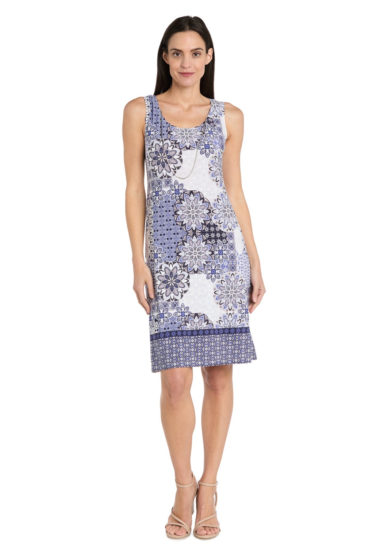 Mother of the Bride Dresses Printed Short Mother of the Bride Dress Blue