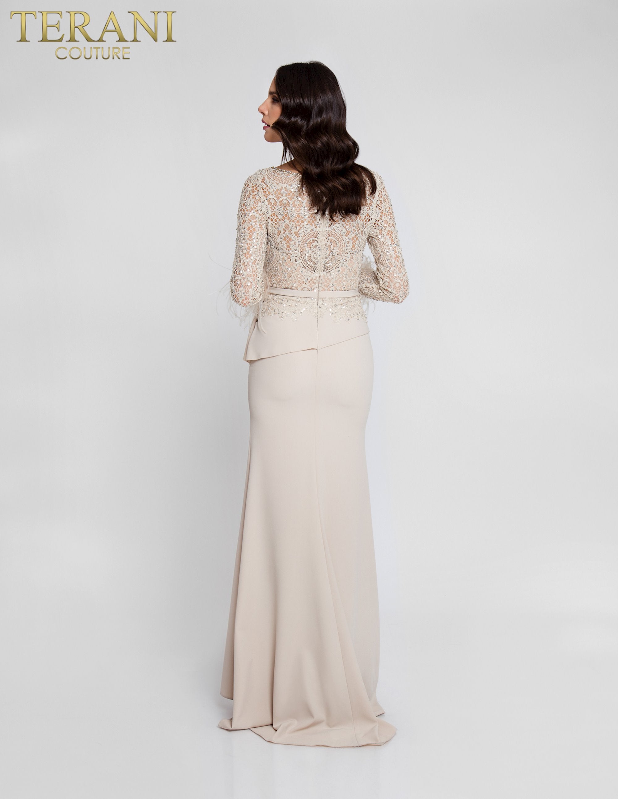 Formal Dresses Long Slit Evening Formal Dress  Champagne Nude