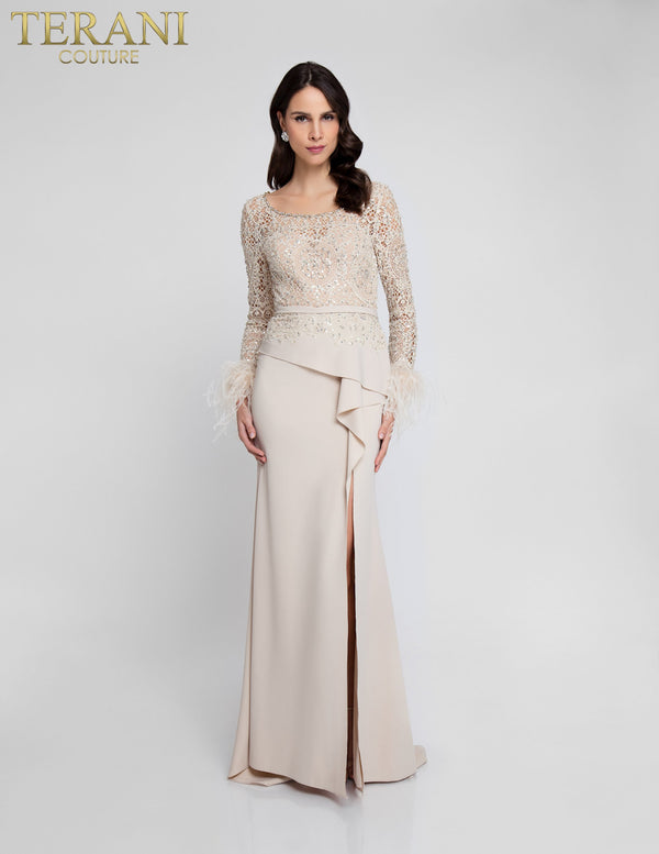 Terani Couture 1811M6568 Long Slit Evening Formal Dress