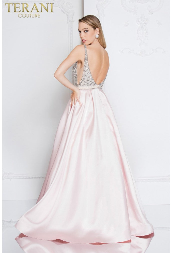 Terani Couture 1811P5249J Long Evening Beaded Formal Prom Dress