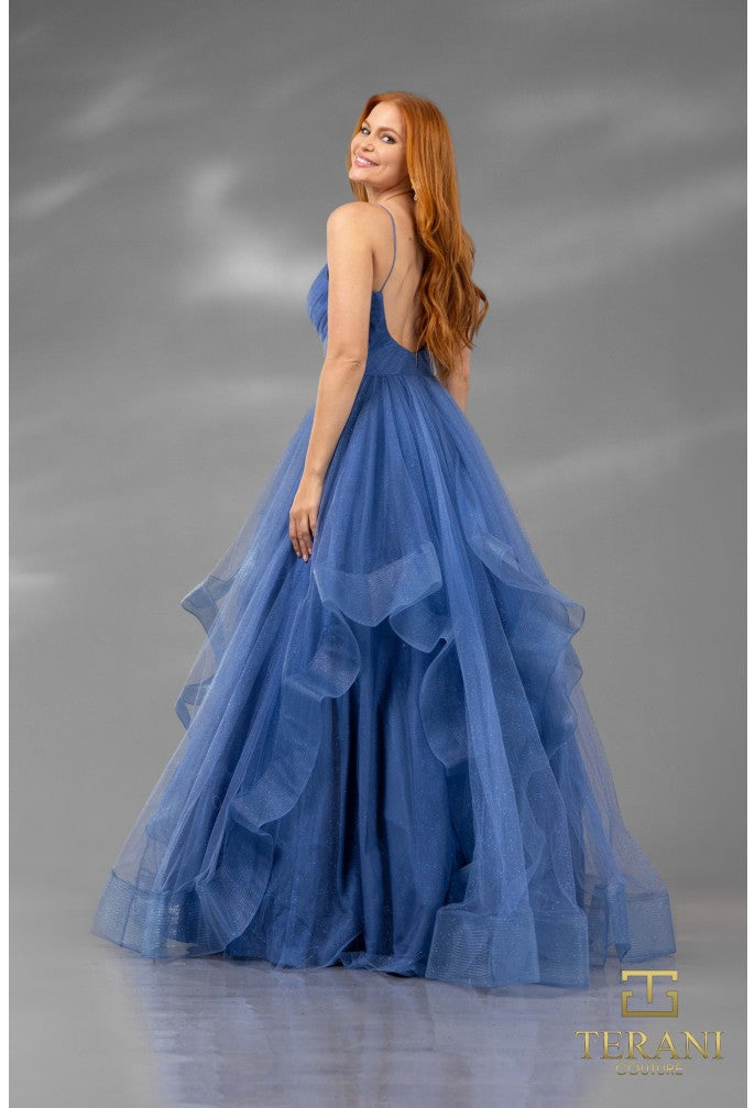 Terani Couture 1811P5849J Long Ball Gown Prom Glitter Formal Dress