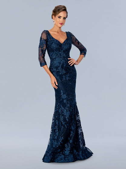 22361 Formal Mother of the Bride Long Dress Navy