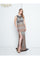 Prom Dresses Fitted Long Slit Beaded Formal Prom Dress Black Nude