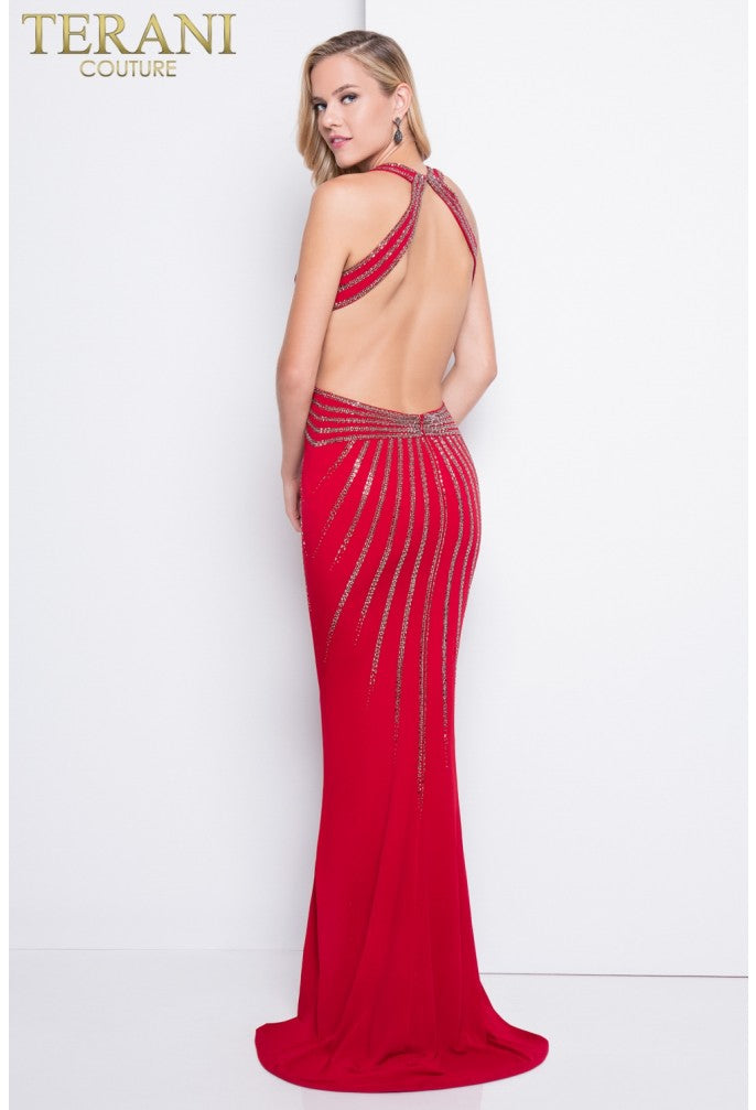 Terani Couture 1815P5912G Long Formal Fitted Prom Dress