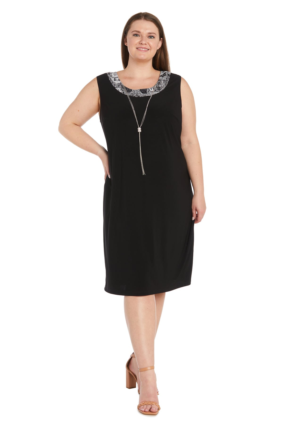 R&M Richards 1819W Mother of the Bride Short Printed Plus Size Dress