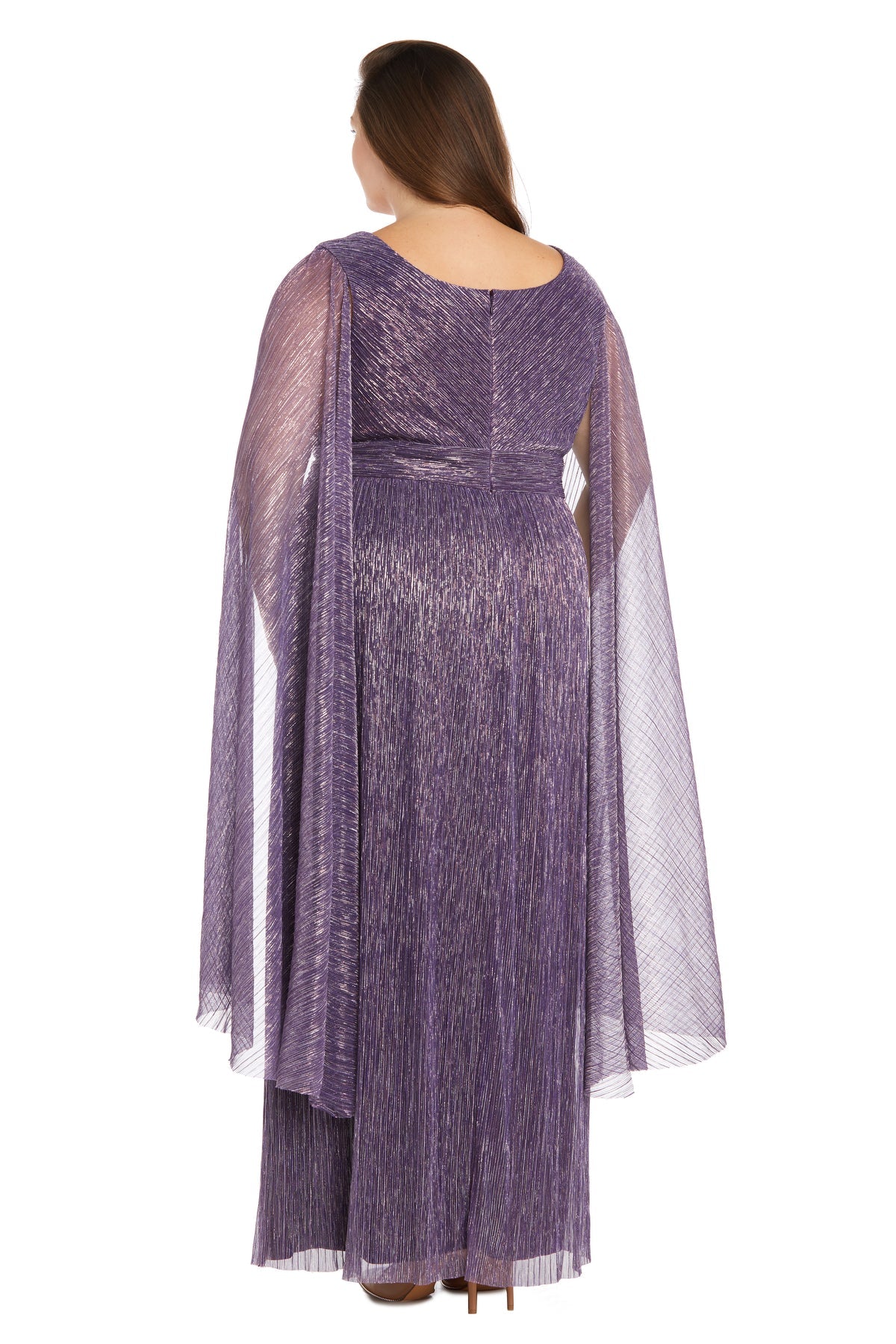 R&M Richards 1825AW Long Metallic Formal Plus Size Dress