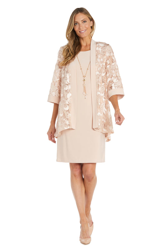 Mother of the Bride Dresses Short Sequin Jacket Mother of the Bride Dress Petal/Pink