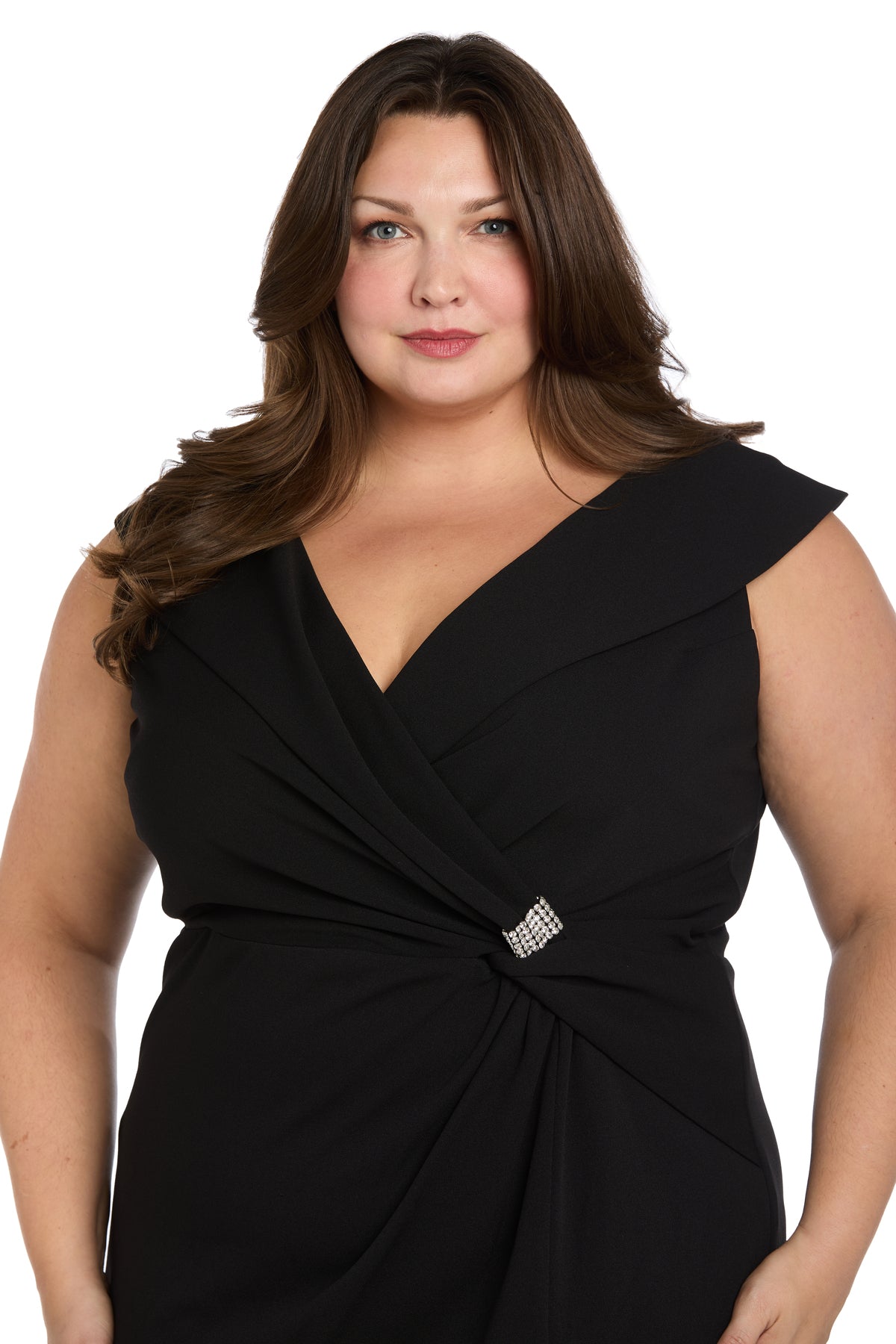 Plus Size Dresses Fitted Mini Short Cocktail Plus Size Dress R&M Richards 1832W Black