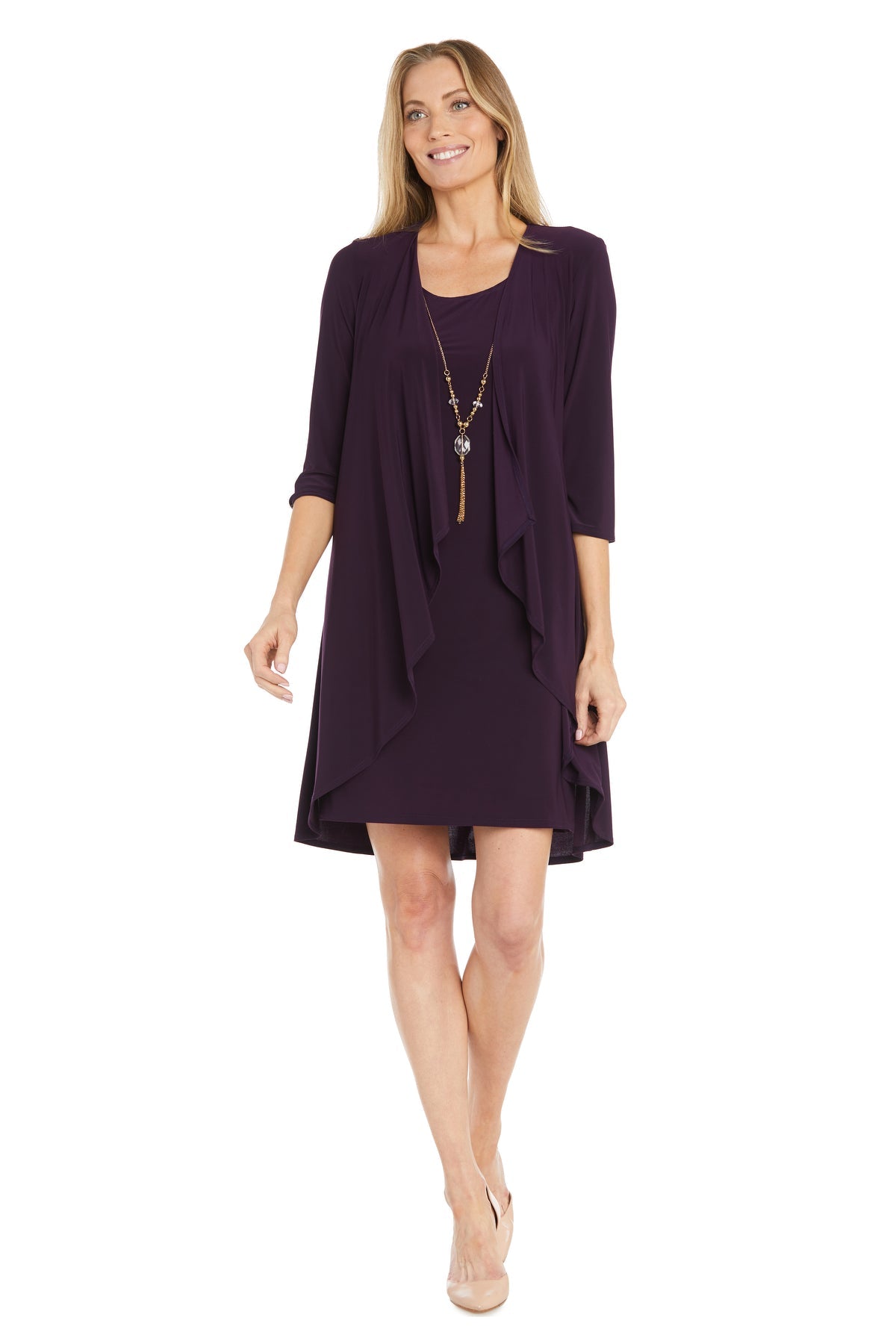 Mother of the Bride Dresses Short Solid Jacket Dress Mother of the Bride Plum