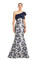 Formal Dresses Long Mermaid Formal Floral Evening Prom Dress Platinum/Navy