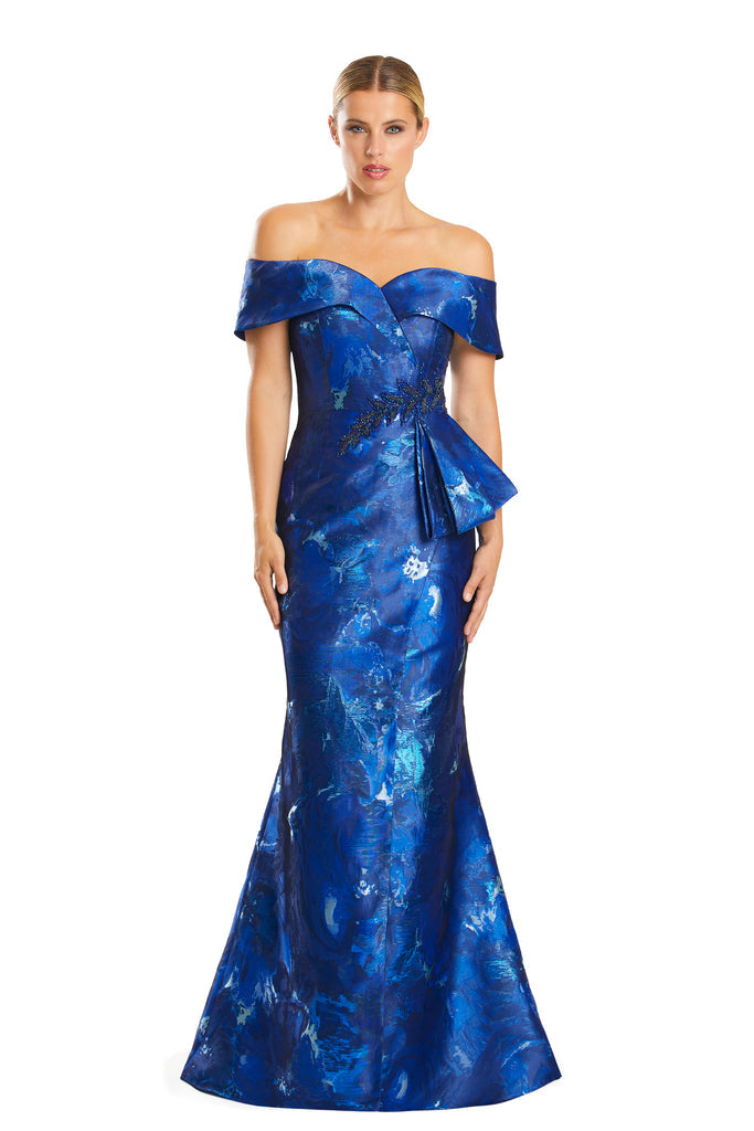Formal Dresses Long Formal Mermaid Evening Beaded Dress Blue/Multi