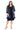 Plus Size Dresses Short Formal Floral Print Jacket Plus Size Dress Navy/Periwinkle