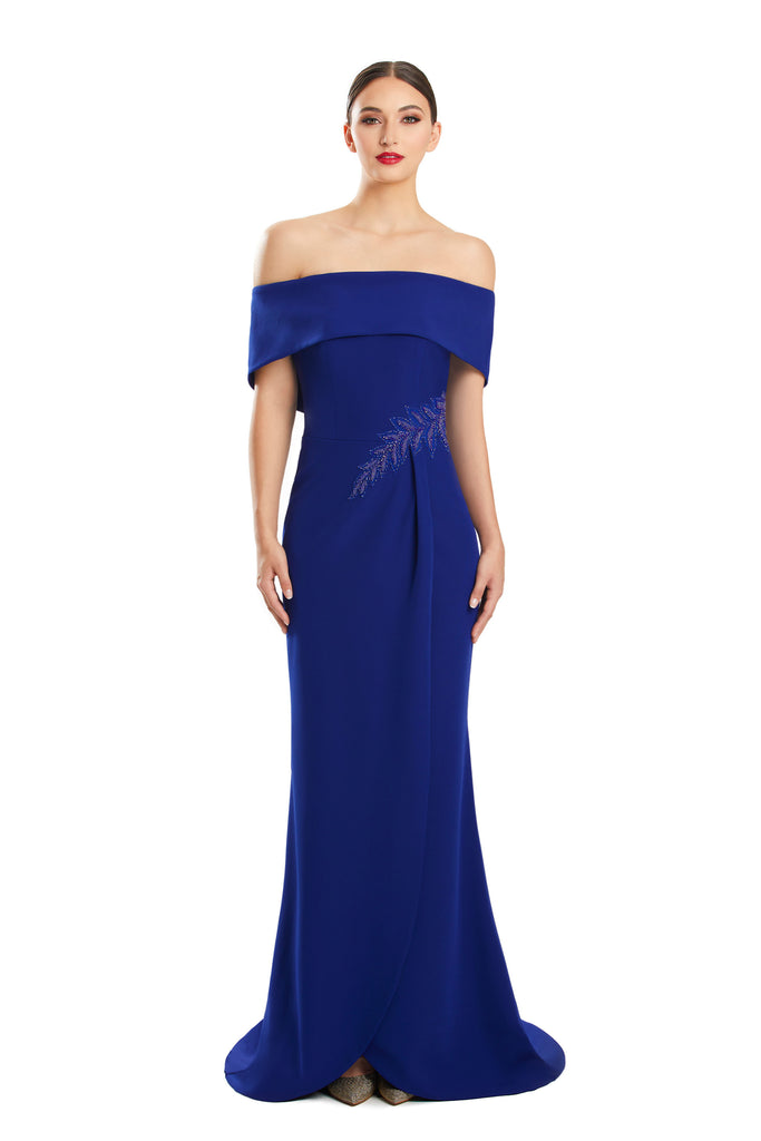 Formal Dresses Long Formal Beaded Applique Evening Dress Indigo