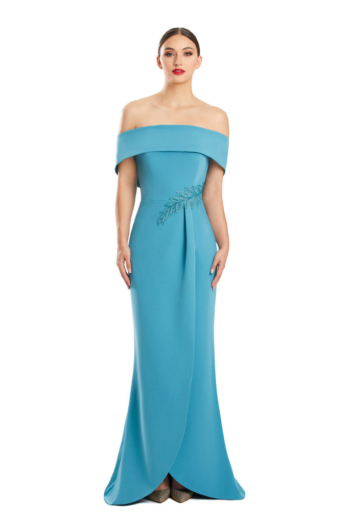 Alexander by Daymor 1853F23 Long Formal Beaded Applique Evening Dress