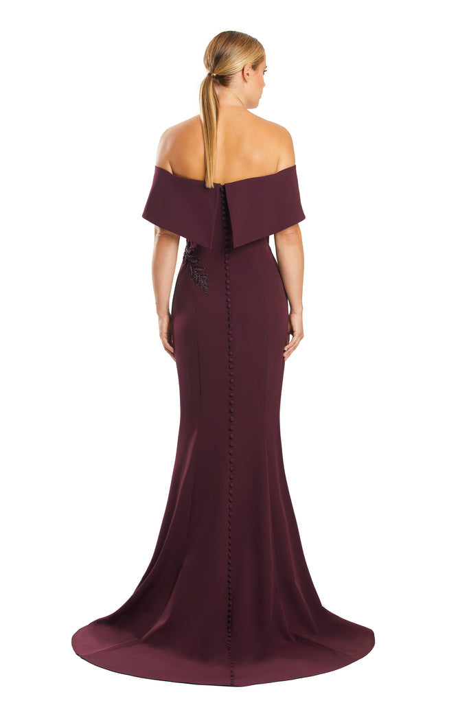 Formal Dresses Long Formal Beaded Applique Evening Dress  Wine