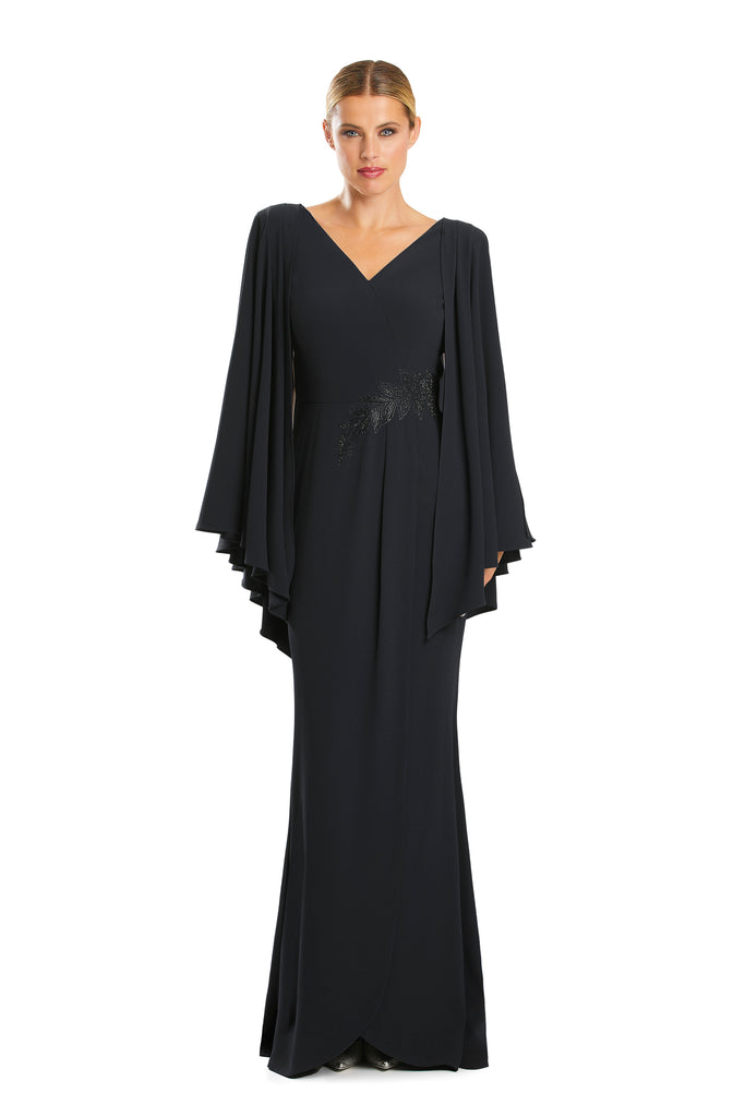 Alexander by Daymor 1854F23 Long Formal Mother of the Bride Cape Dress