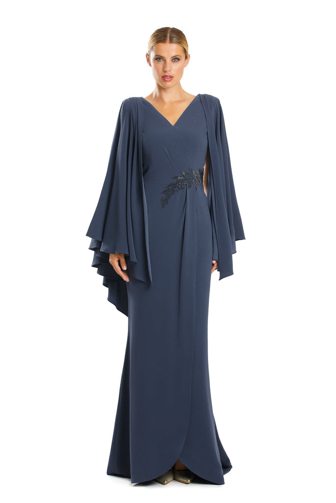 Mother of the Bride Dresses Long Formal Mother of the Bride Cape Dress Graphite