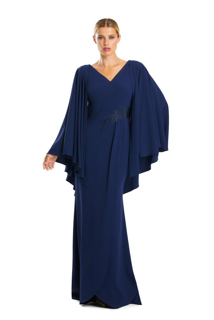 Alexander by Daymor 1854F23 Long Formal Mother of the Bride Cape Dress