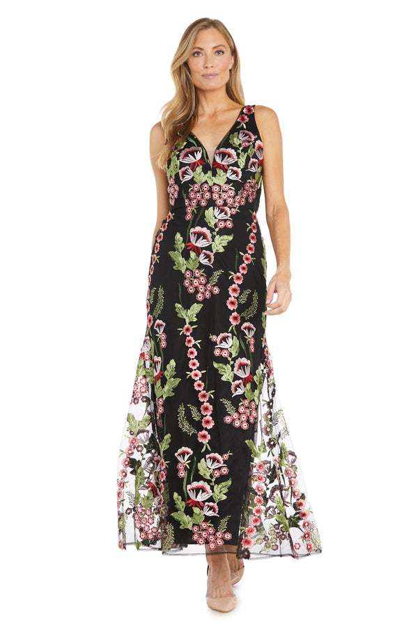 Floral Evening Formal Dress Long R&M Richards 1855