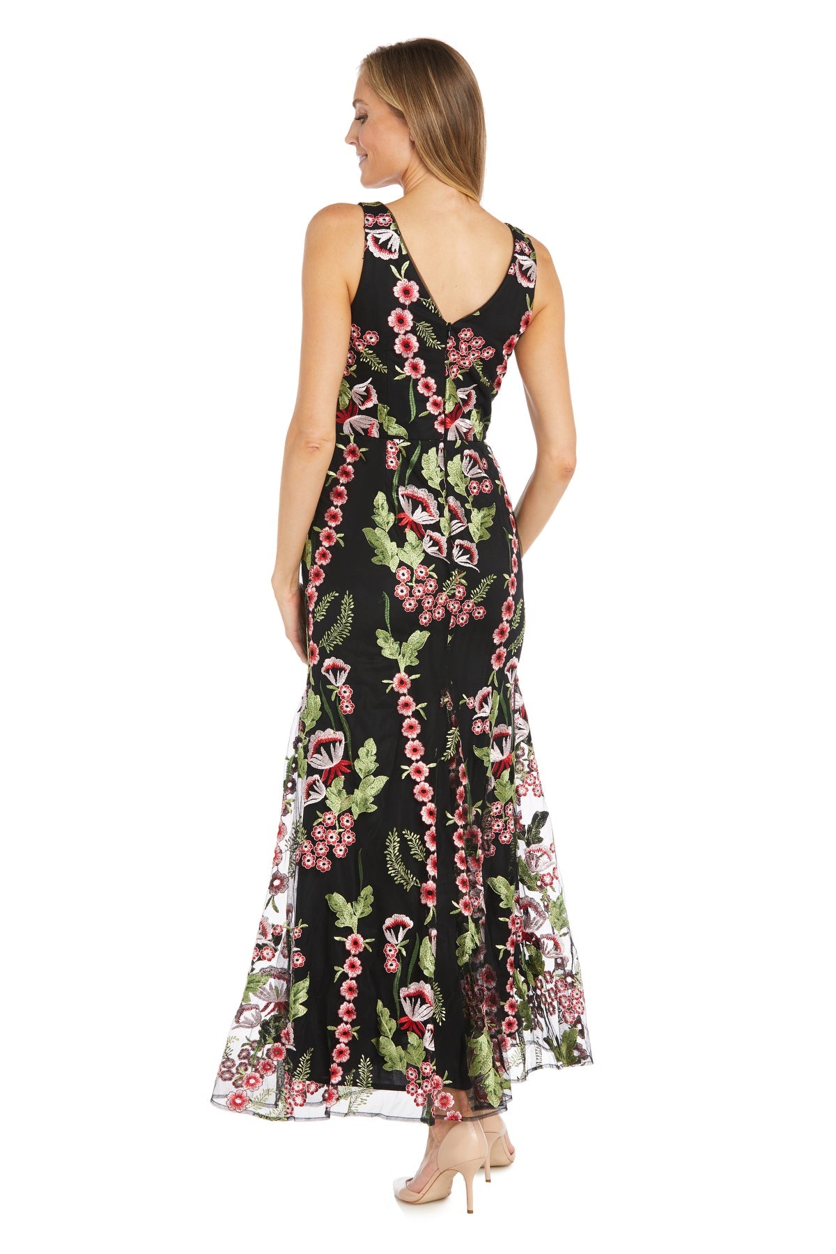 R&M Richards 1855 Long Floral Evening Formal Dress