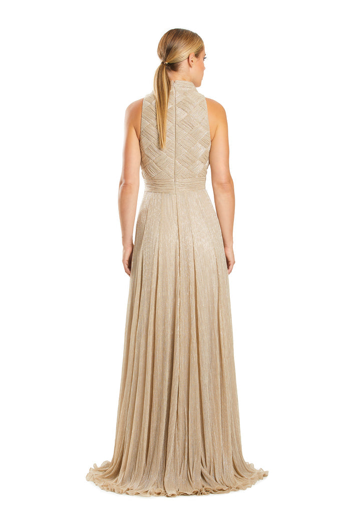 Formal Dresses A Line Long Formal Slit Evening Dress Gold