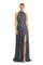 Formal Dresses A Line Long Formal Slit Evening Dress Silver