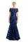 Formal Dresses Long Formal Sequin Lace Applique Evening Dress Navy