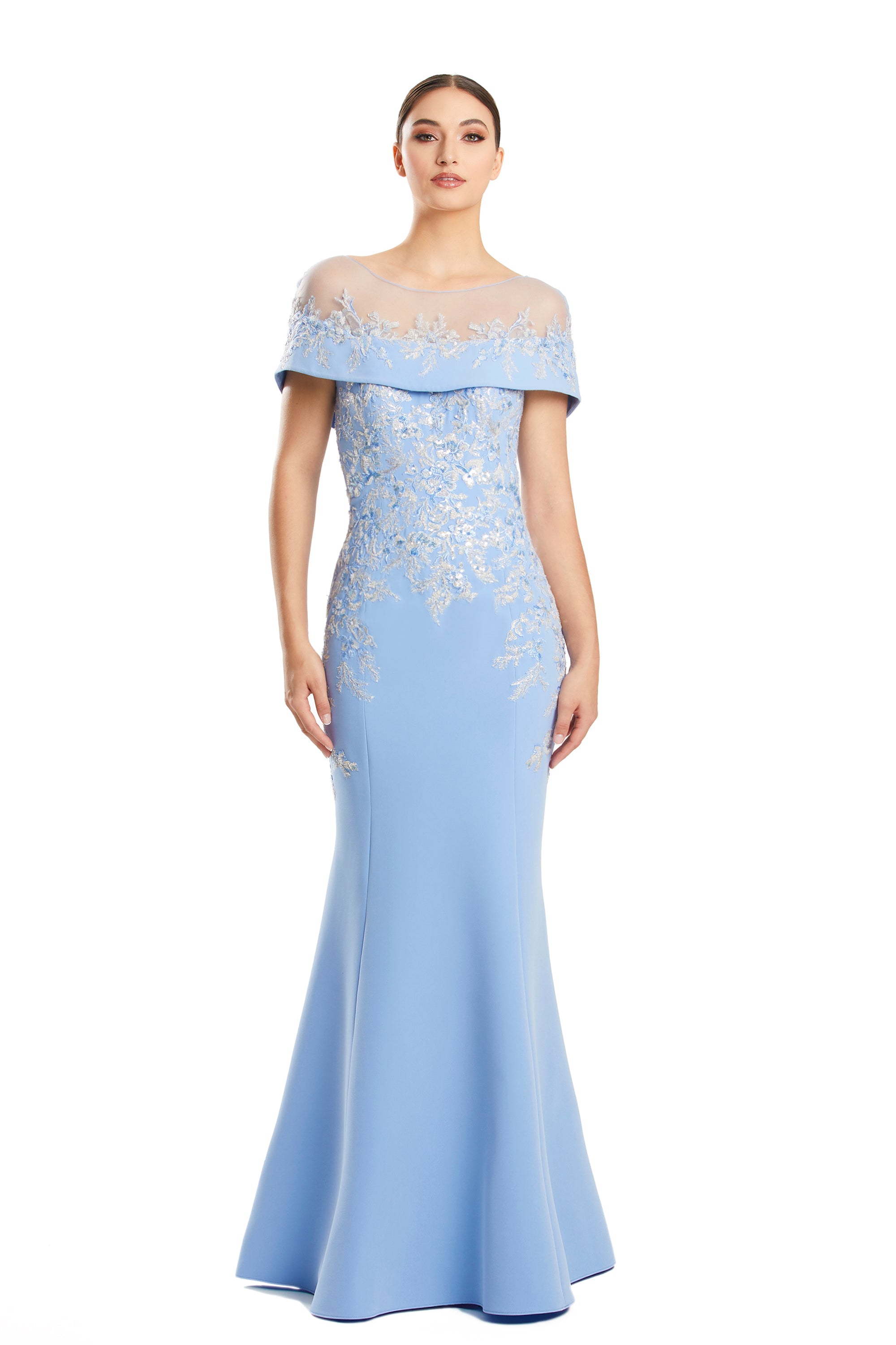 Mother of the BrideDresses Long Formal Beaded Cape Mother of the Bride Dress Cielo