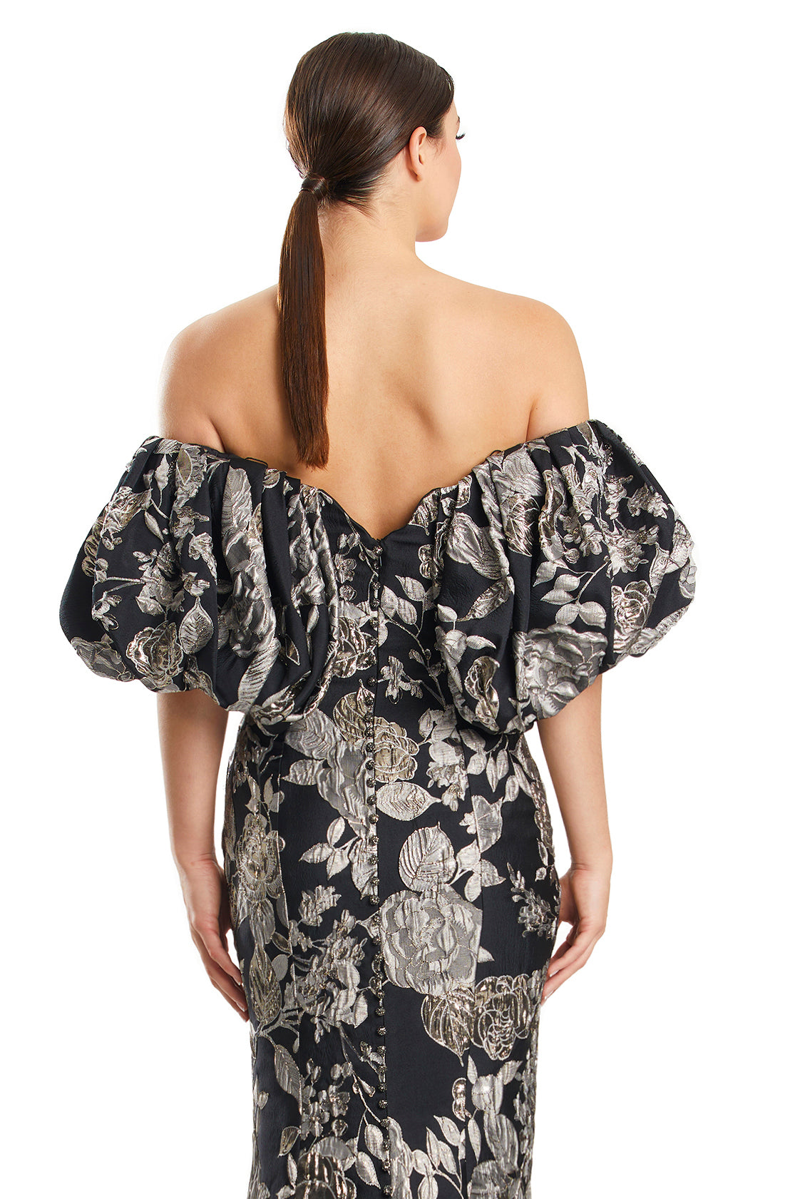 Formal Dresses Long Mermaid Formal Floral PrintEvening Dress Black/Pewter