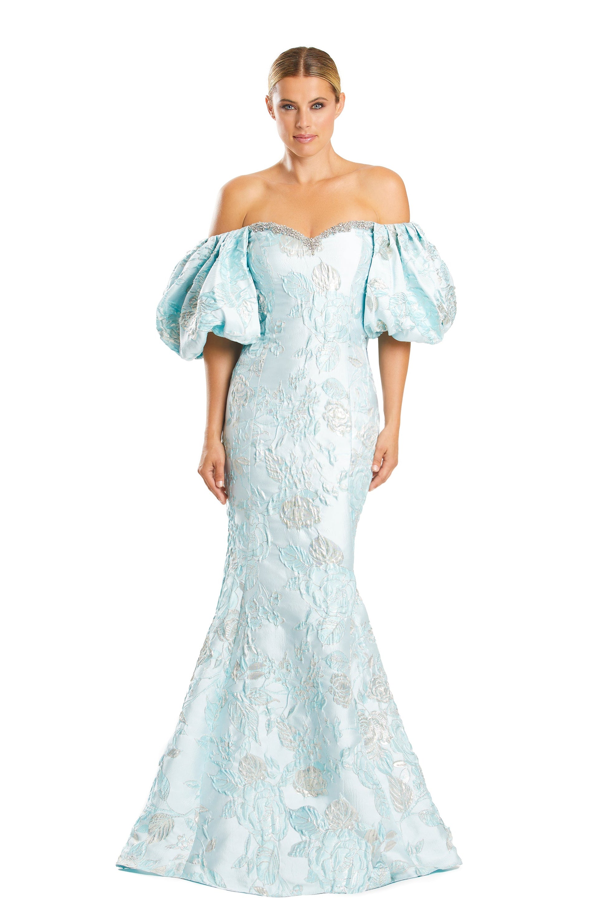 Alexander by Daymor 1869F23 Long Mermaid Formal Floral Print Evening Dress