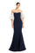 Formal Dresses Beaded Long Formal Fitted Evening Dress Navy/White