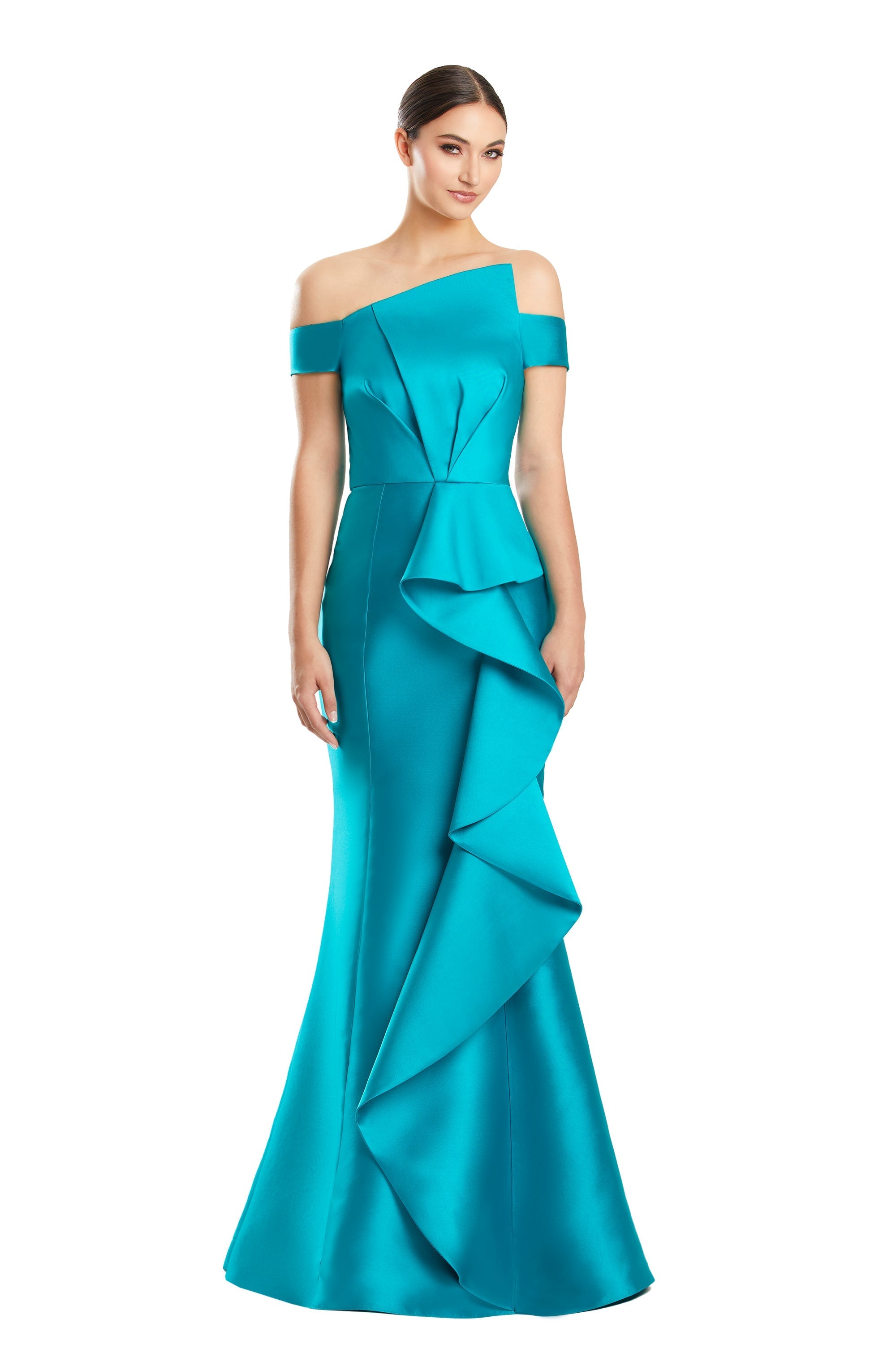 Prom Dresses Prom Long Pleated Formal Ruffled Evening Dress Jade
