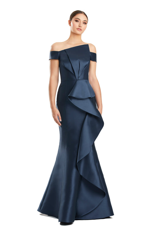 Prom Dresses Long Ruffled Formal Pleated Prom Dress Navy