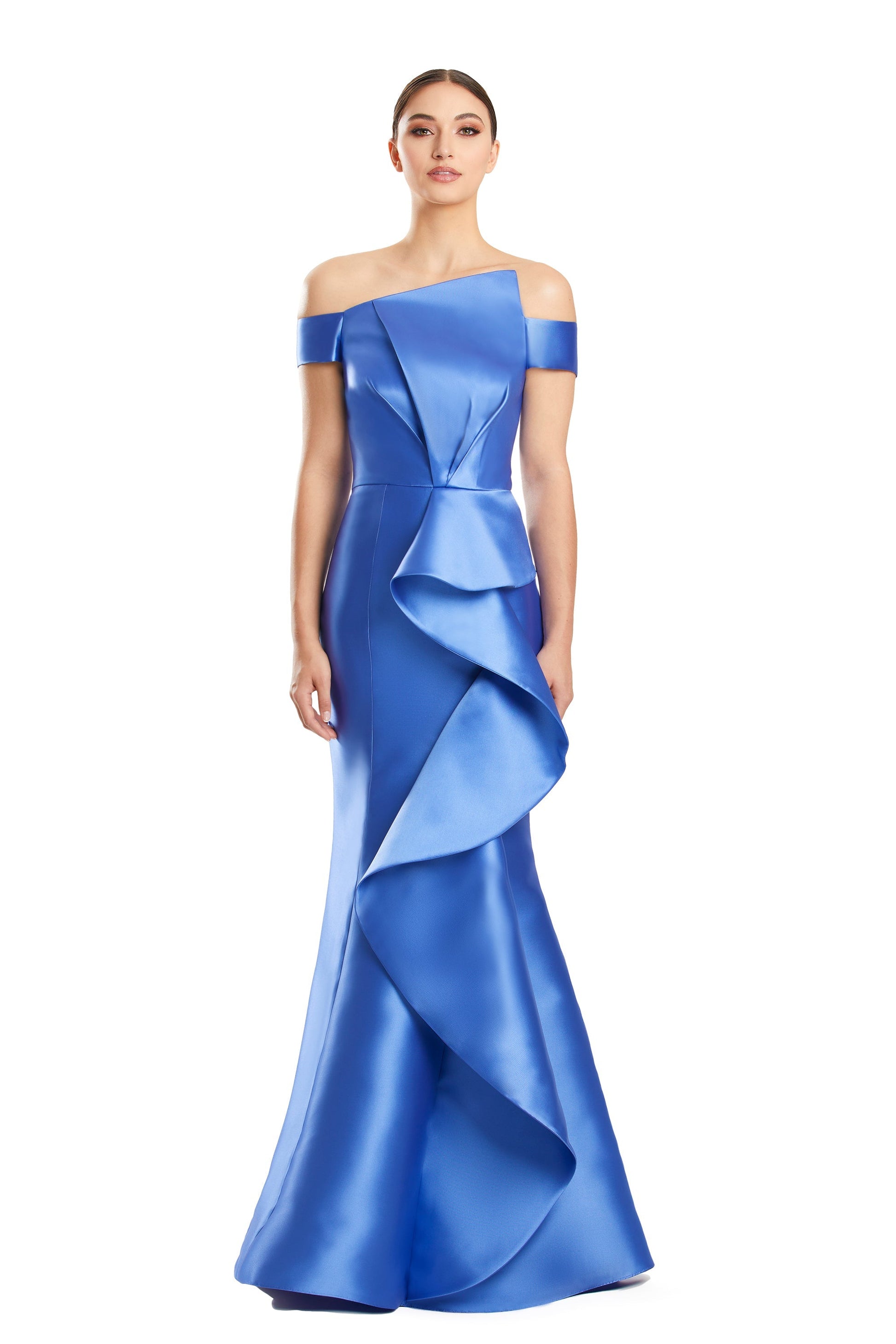 Alexander by Daymor 1873F23 Prom Long Pleated Formal Ruffled Evening Dress